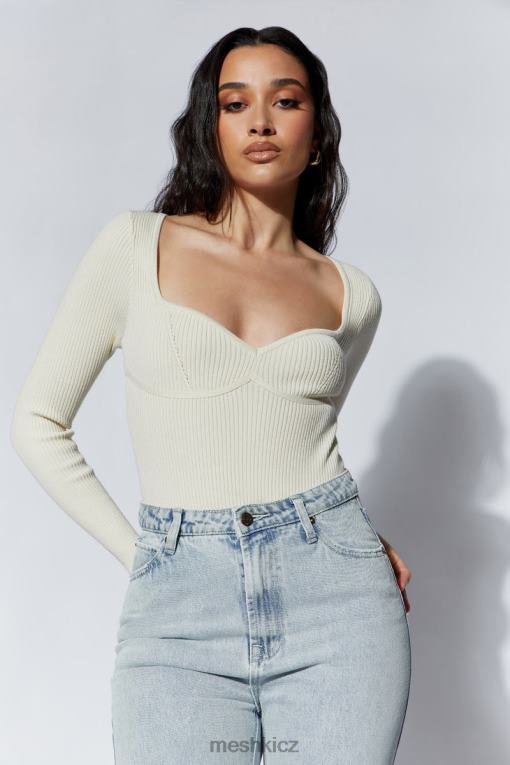 oblečení Meshki rinna recyklované pletené body s lopatkou kolem krku krém V0D0D1222