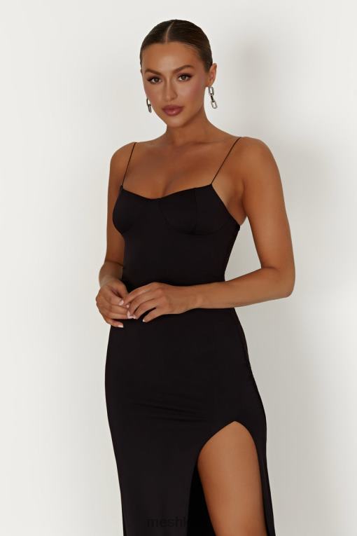 oblečení Meshki Addison maxi šaty z recyklovaného nylonu Černá V0D0D387