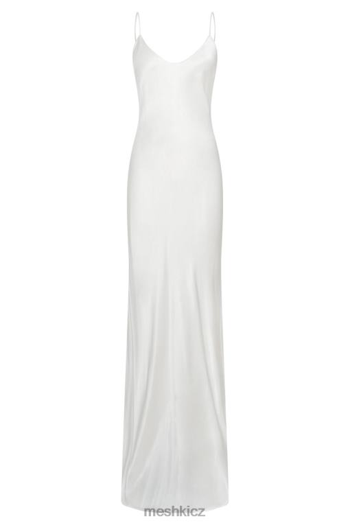 oblečení Meshki Maxi šaty kailey s nízkými zády a odnímatelnou vlečkou bílý V0D0D96