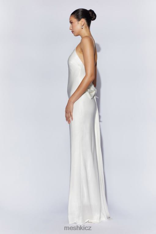 oblečení Meshki Maxi šaty kailey s nízkými zády a odnímatelnou vlečkou bílý V0D0D96