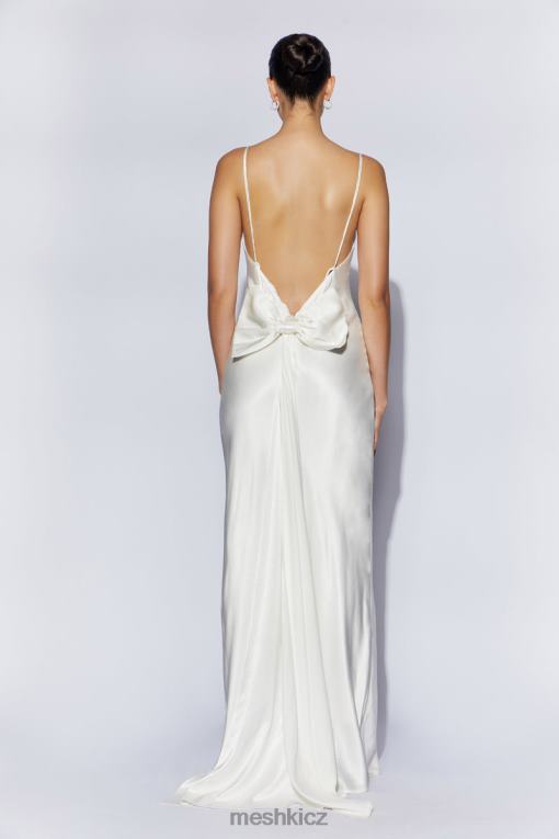 oblečení Meshki Maxi šaty kailey s nízkými zády a odnímatelnou vlečkou bílý V0D0D96