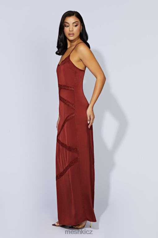 oblečení Meshki Maxi šaty se švy z krajky třešňová čokoláda V0D0D508