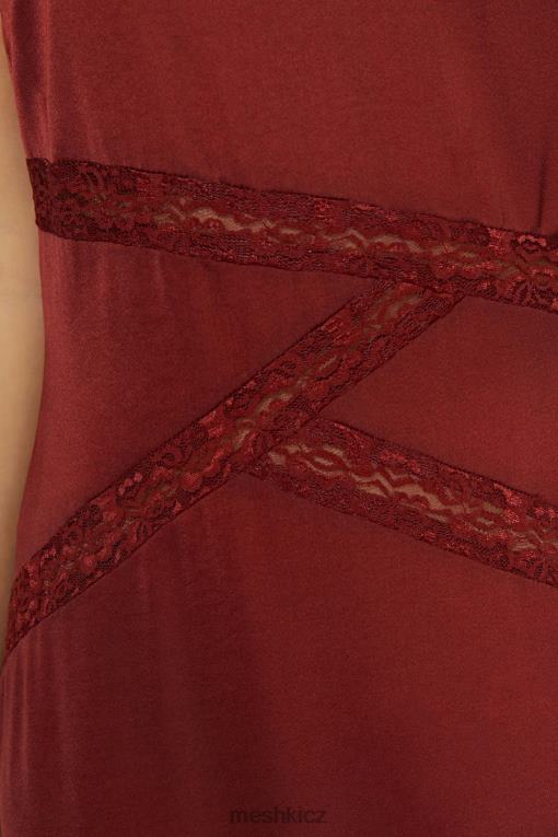 oblečení Meshki Maxi šaty se švy z krajky třešňová čokoláda V0D0D508