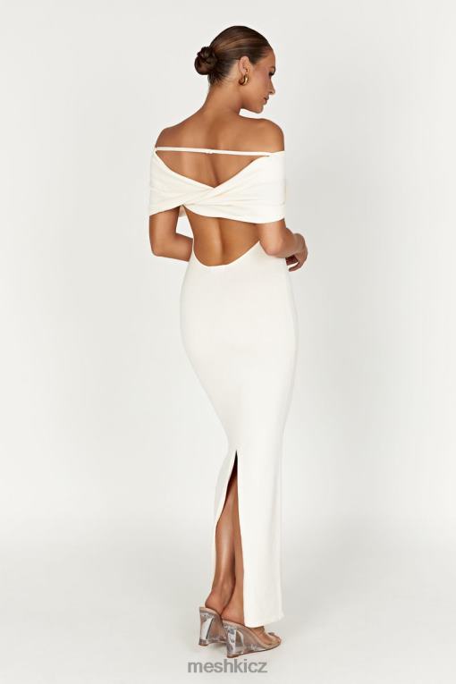 oblečení Meshki Maxi šaty z úpletu terese mimo ramena krém V0D0D299