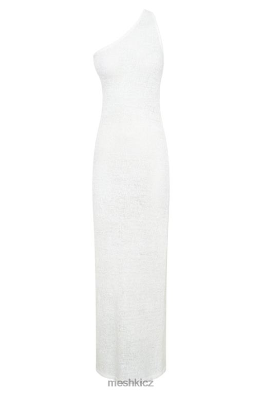 oblečení Meshki Paisley úpletové maxi šaty na jedno rameno bílý V0D0D186