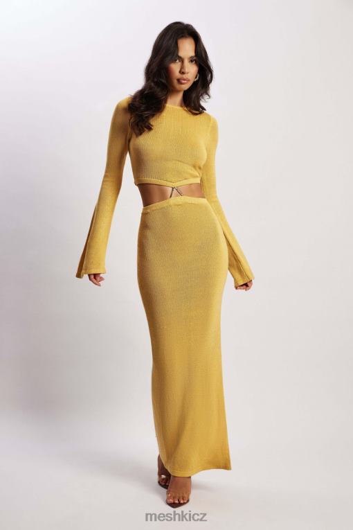 oblečení Meshki Pletené šaty s rukávy anna Flare žlutá V0D0D356