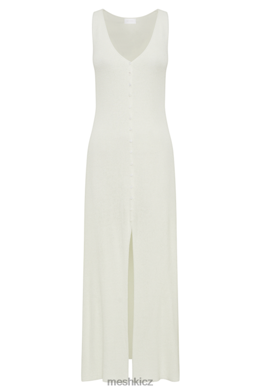 oblečení Meshki Pletené maxi šaty antonia na knoflíky bílý V0D0D7