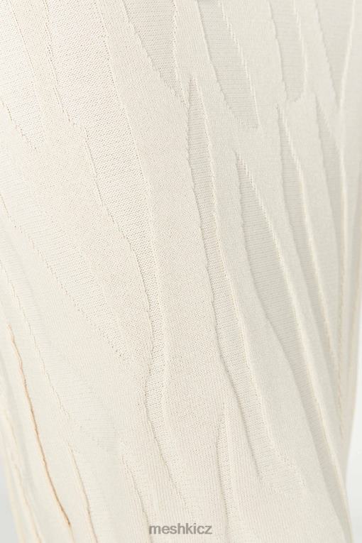 oblečení Meshki Pletené maxi šaty brinley s dlouhým rukávem slonová kost V0D0D261