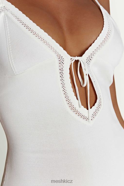 oblečení Meshki Pletené maxi šaty maia pointelle bílý V0D0D317