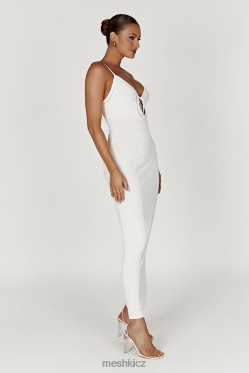 oblečení Meshki Pletené maxi šaty maia pointelle bílý V0D0D317