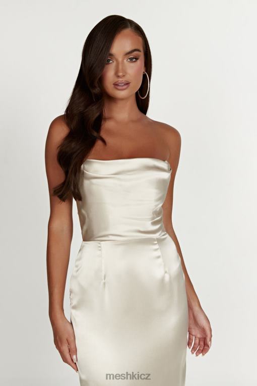 oblečení Meshki alanis maxi šaty bez ramínek šampaňské V0D0D336