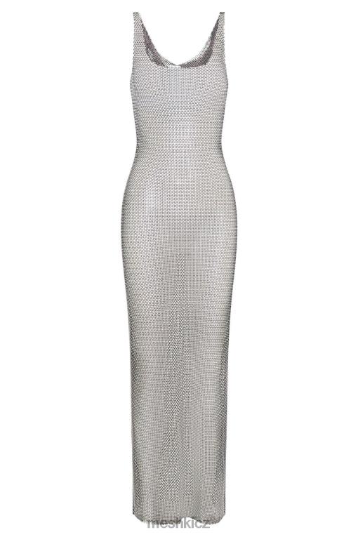 oblečení Meshki delara diamante mesh maxi šaty Černá V0D0D738