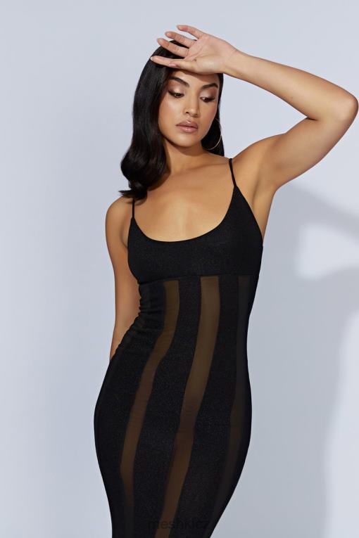 oblečení Meshki dominique panelované maxi šaty Černá V0D0D428