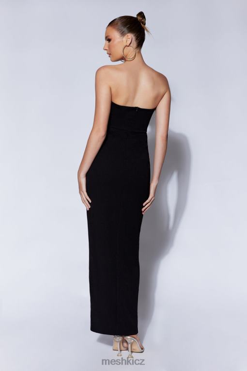 oblečení Meshki imogen diamante provazové maxi šaty bez ramínek s rozštěpem Černá V0D0D507