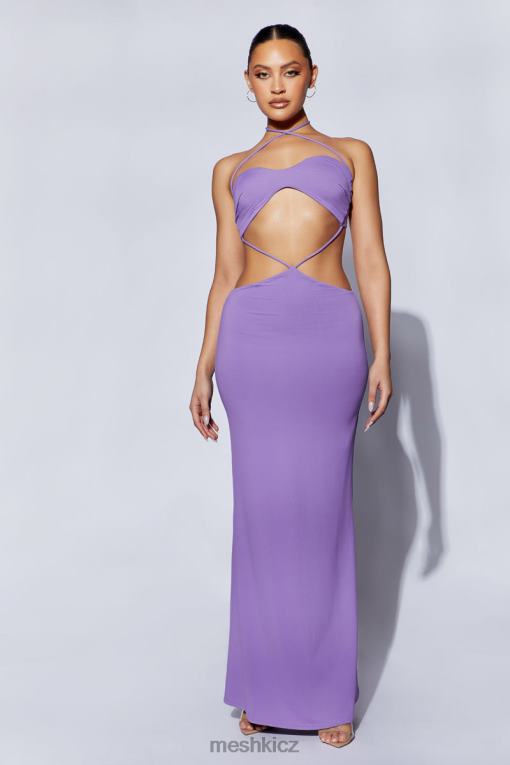 oblečení Meshki jules maxi šaty s trojúhelníkovým výstřihem nachový V0D0D712