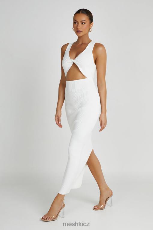 oblečení Meshki kaesha pletené maxi šaty bílý V0D0D227