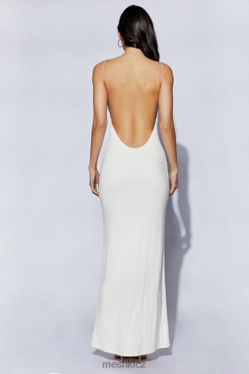 oblečení Meshki kirsty maxi šaty s páskovým kruhovým výřezem bílý V0D0D690
