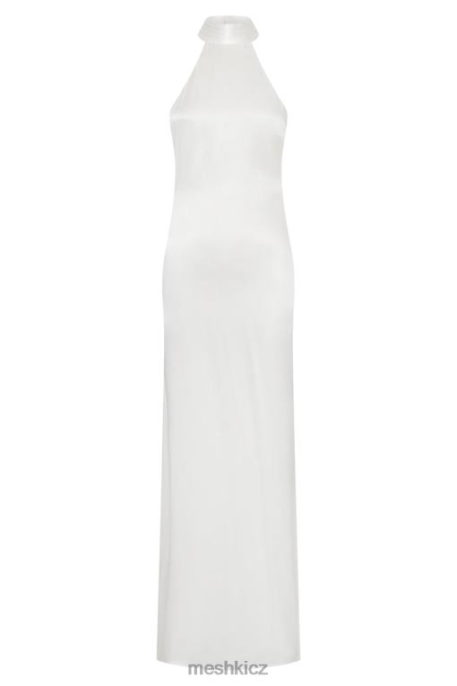 oblečení Meshki maxi šaty claire saténové s drapákem bílý V0D0D187