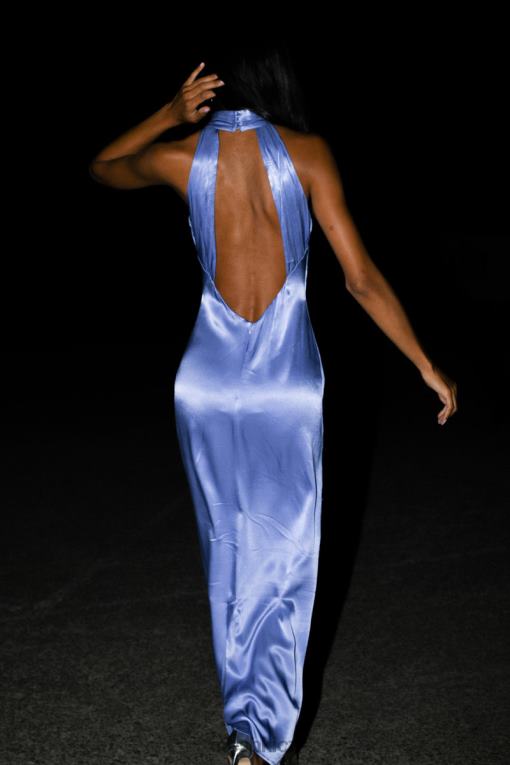 oblečení Meshki maxi šaty claire saténové s drapákem levandule V0D0D392