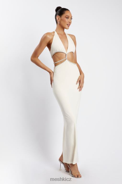 oblečení Meshki maxi šaty s výstřihem nicha diamante kost V0D0D482