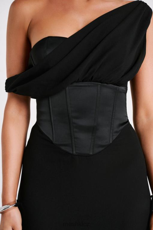 oblečení Meshki maxi šaty ze šifonu courtney Černá V0D0D80