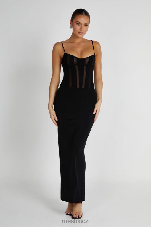 oblečení Meshki priya panelované maxi šaty Černá V0D0D145