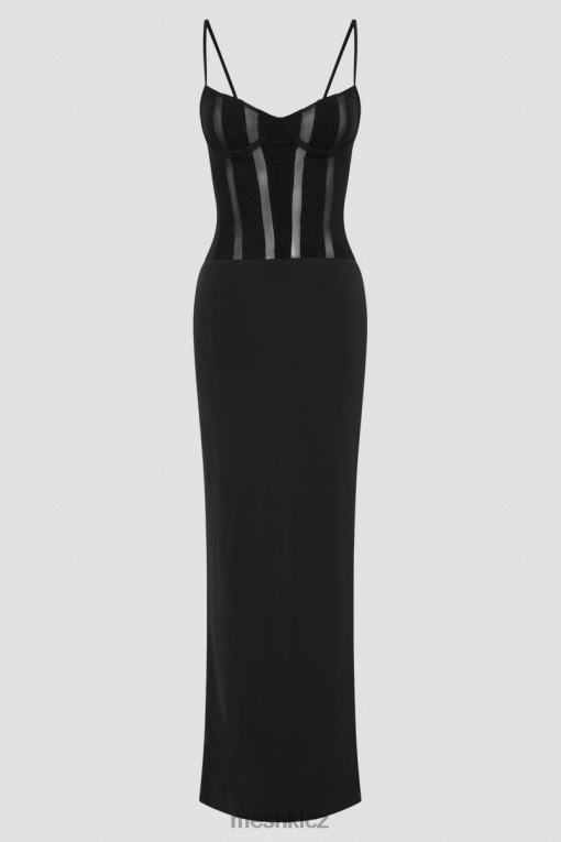 oblečení Meshki priya panelované maxi šaty Černá V0D0D145