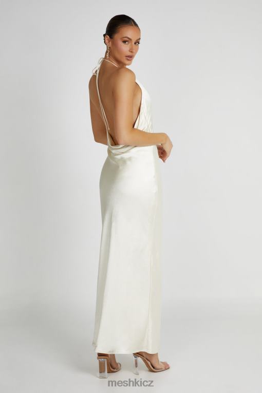 oblečení Meshki sammy saténové maxi šaty slonová kost V0D0D159