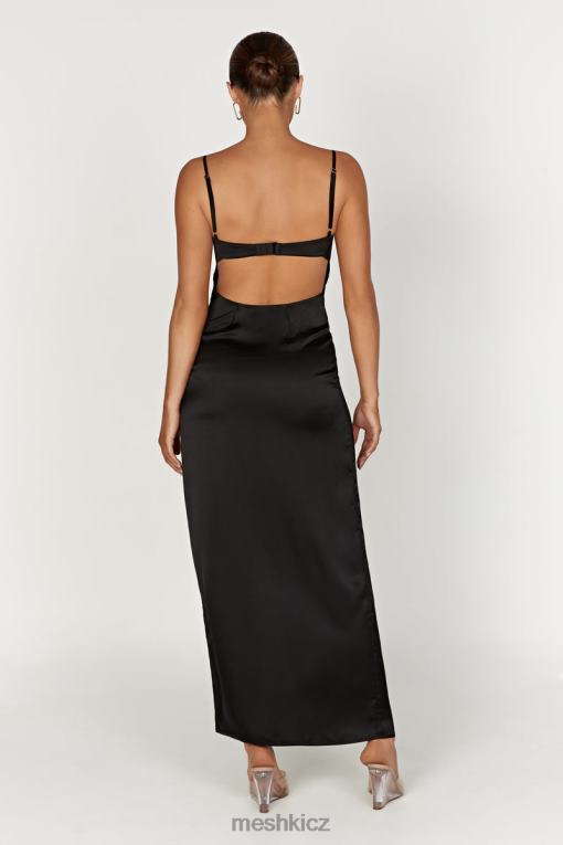 oblečení Meshki saténové maxi šaty zuleyka Černá V0D0D447