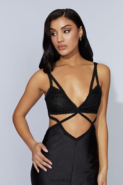 oblečení Meshki serafínové krajkové maxi šaty Černá V0D0D692