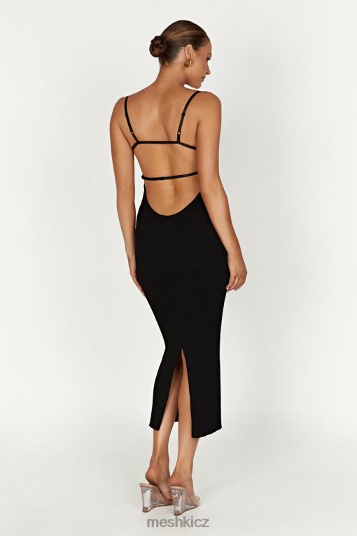 oblečení Meshki Pletené midi šaty avalon bez zad Černá V0D0D417