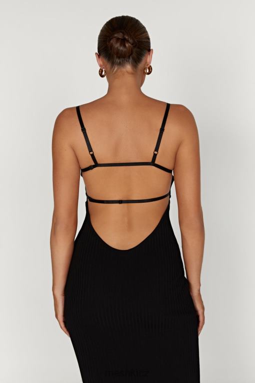 oblečení Meshki Pletené midi šaty avalon bez zad Černá V0D0D417