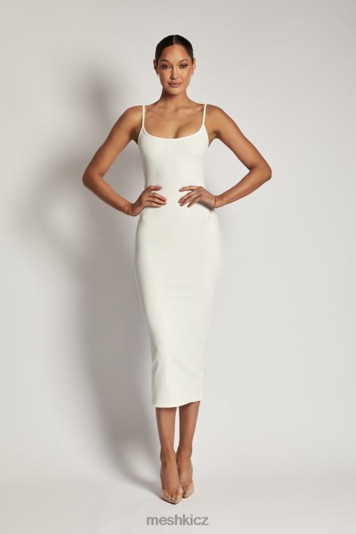oblečení Meshki alexis žebrované cami midi šaty bílý V0D0D476