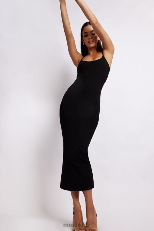 oblečení Meshki alexis žebrované cami midi šaty Černá V0D0D361