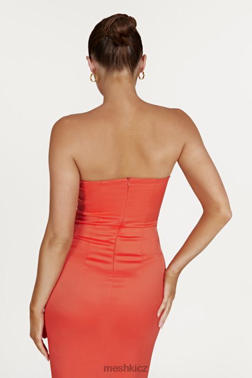 oblečení Meshki bryony cupped bodycon midi šaty korál V0D0D370