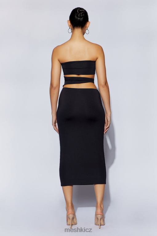 oblečení Meshki cassandra vystřihla midi šaty Černá V0D0D697