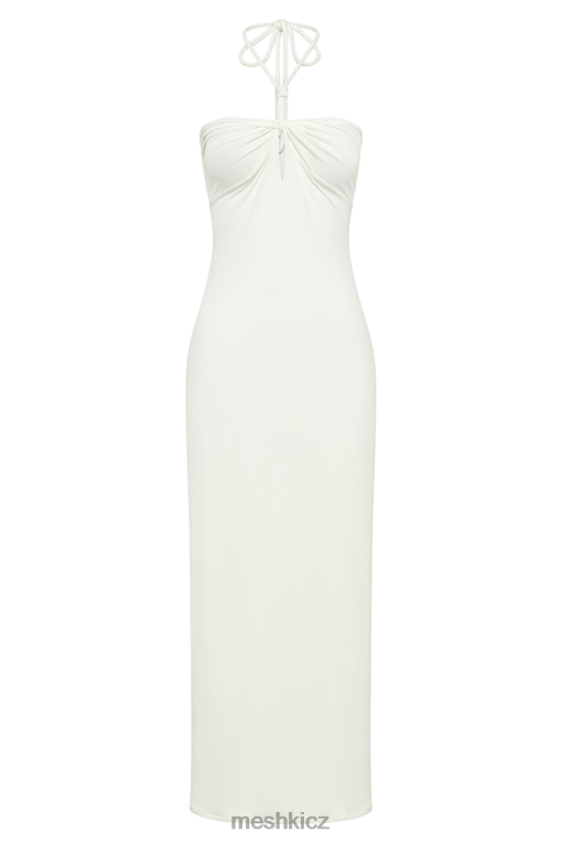 oblečení Meshki žerzejové šaty krissy midi twist halter bílý V0D0D172