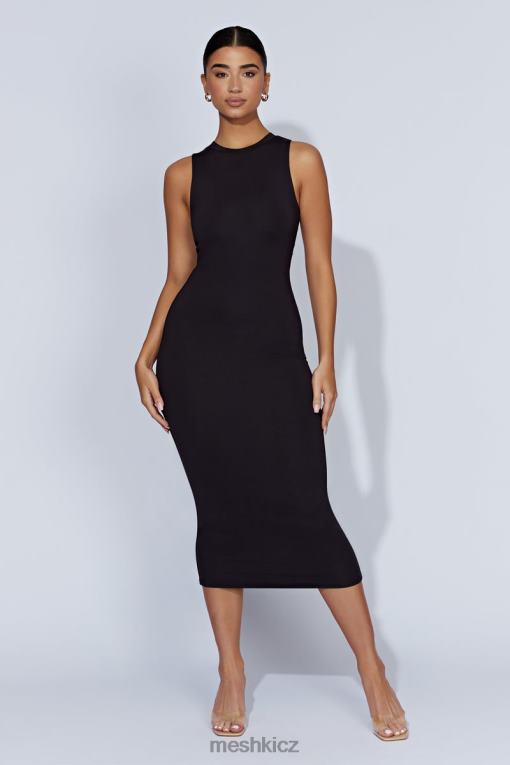 oblečení Meshki jill tank midi šaty bez rukávů Černá V0D0D467