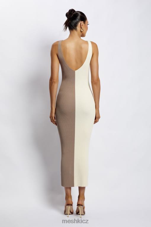 oblečení Meshki jodie dvoubarevné midi šaty s výstřihem do V více nahá V0D0D750