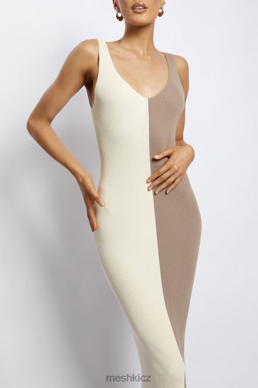 oblečení Meshki jodie dvoubarevné midi šaty s výstřihem do V více nahá V0D0D750