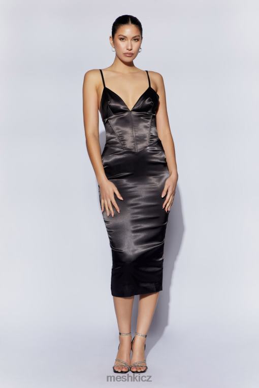 oblečení Meshki korzetové midi šaty brie Černá V0D0D644