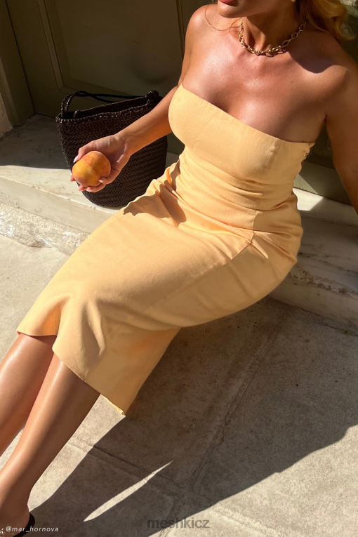 oblečení Meshki kyleigh plátěné midi šaty bez ramínek mango V0D0D341