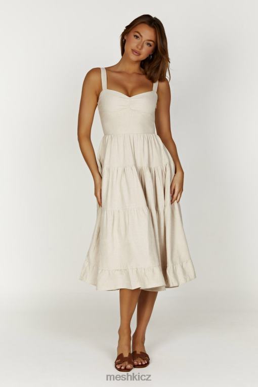 oblečení Meshki lněné midi šaty Adriana přírodní V0D0D194