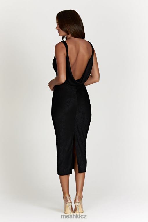 oblečení Meshki midi šaty fallon cowl Černá V0D0D634