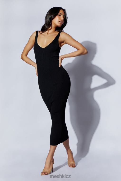 oblečení Meshki midi šaty jodie do V Černá V0D0D375