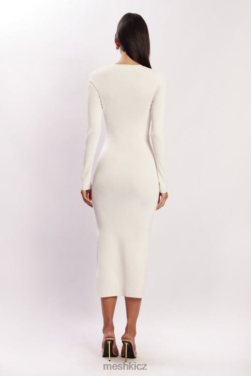 oblečení Meshki midi šaty mila twist vepředu bílý V0D0D455