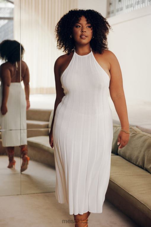 oblečení Meshki midi šaty s ohlávkou adrienne bílý V0D0D176