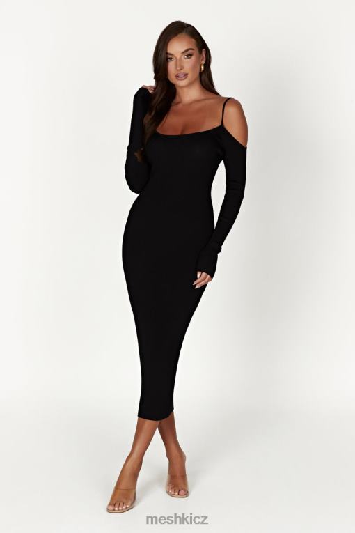 oblečení Meshki midi šaty z bambuckého úpletu Černá V0D0D228