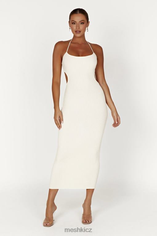 oblečení Meshki morgan halter pletené midi šaty krém V0D0D401