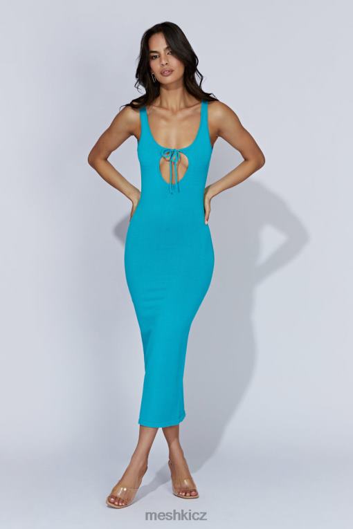 oblečení Meshki nola cut out pletené midi šaty akvamarín V0D0D662